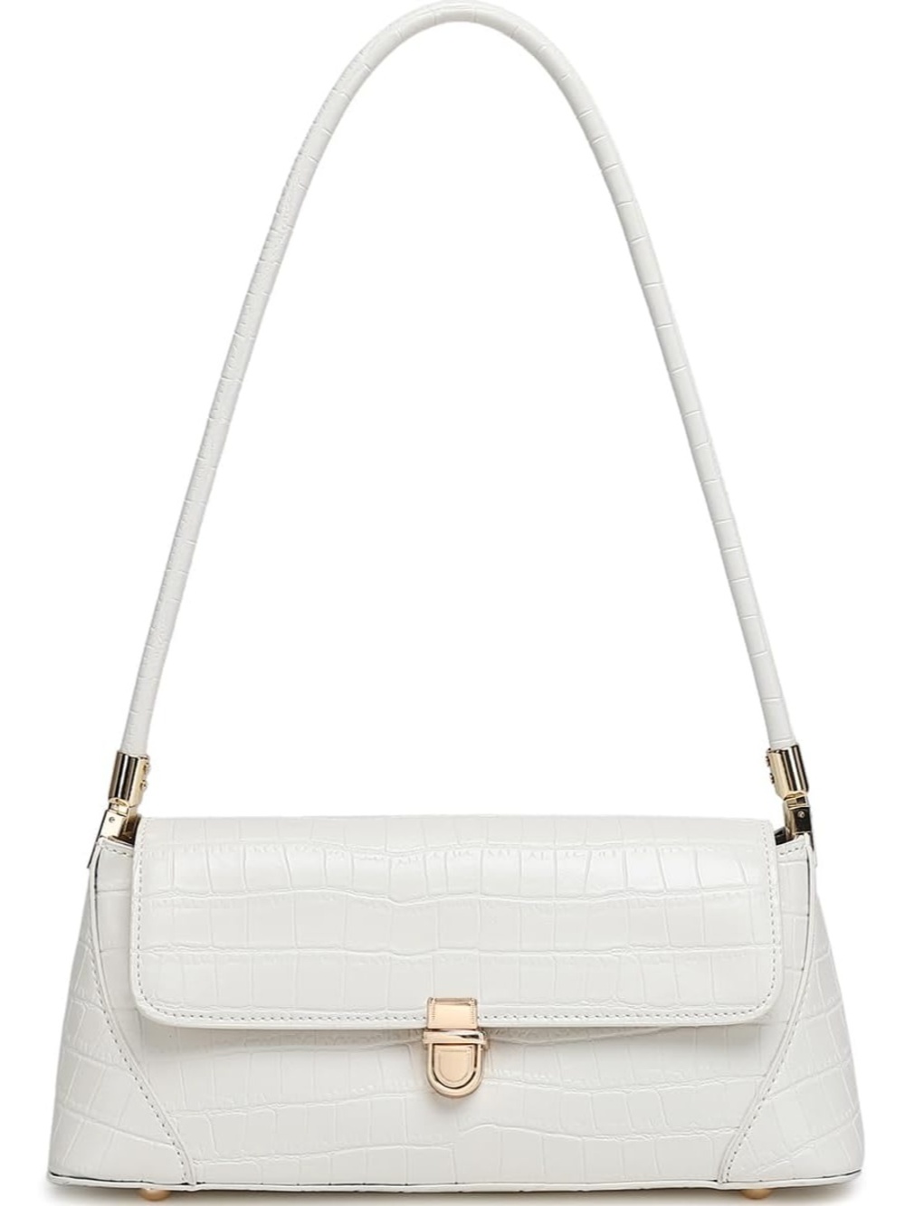 〽️ Women's Crocodile White Cute Hobo Tote Mini Clutch Purse Retro Shoulder Bag